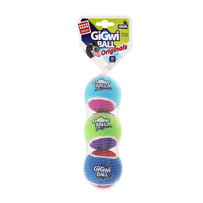 GiGwi 貴為 G-Ball系列 耐咬磨牙訓練發聲網球 M號 3入